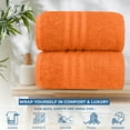 thumbnail image 3 of Dan River Bath Sheet 2 pack 35x70 in Quick Drying Oversized Soft Absorbent Cotton Towel - Orange, 3 of 8