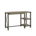 thumbnail image 5 of Walker Edison Modern Rustic Wood and Metal X Kitchen Island, Grey Wash, 5 of 11