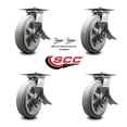 thumbnail image 2 of 8 Inch Thermoplastic Caster Set with Roller Bearing 4 Brake and 2 Swivel Lock, 2 of 2