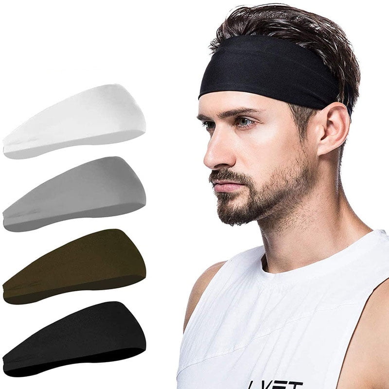 4pcs Headband Hairband Sport Yoga Sweatband Stretch Outdoor Fitness Cycling Run 
