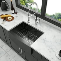 Kitchen Sink 24 Gunmetal Black Farmhouse Sink - 24 Inch Kitchen Sink Stainless Steel 16 gauge Apron Front Kitchen Sink,Stainless Steel Kitchen Sink