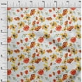 thumbnail image 2 of oneOone Cotton Jersey White Fabric Flower Watercolor Craft Projects Decor Fabric Printed By The Yard 58 Inch Wide, 2 of 4
