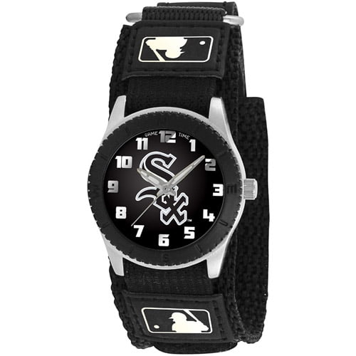 Game Time MLB Kids' Chicago White Sox Rookie Series Watch, Black Velcro Strap by Generic