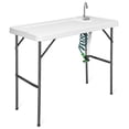 thumbnail image 2 of Resenkos Folding Cleaning Sink Faucet Cutting Camping Table with Sprayer, Folding Picnic Table for Patio Pool Park Outdoor, 2 of 10