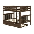 thumbnail image 3 of Full Over Full Bunk Bed With Trundle Bed, Walnut, 3 of 13