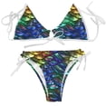 thumbnail image 5 of Swimming Suits for Women Trendy 3D Digital Print Three-Point Separates Bikinis Blue Womens Bathing Suits M, 5 of 5