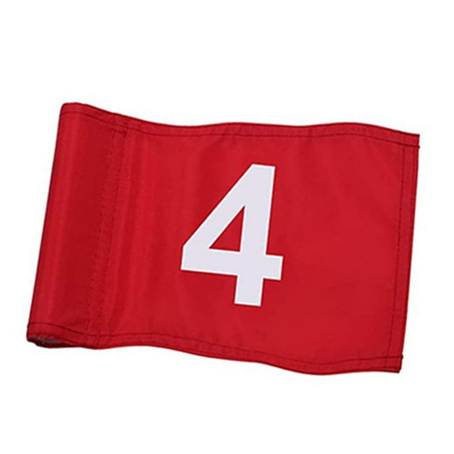 Langgg Drapeaux Rouges pour Intérieur et Extérieur Drapeau de Numéro Léger Options de Rangement Faciles pour Entraînement de Golf Drapeau de Golf Rouge No.4