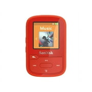 Restored Red SanDisk 16GB Clip Sport plus MP3 Player LED Screen and FM Radio (Refurbished)
