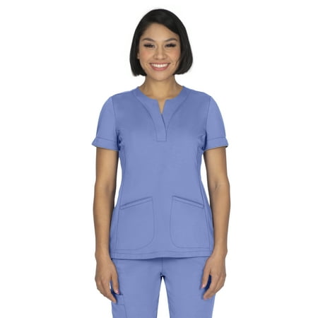

healing hands Onyx Women’s Alex Top – Two Pocket Y-Neck Luxury Scrub Top