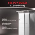 thumbnail image 3 of Triply Inner Lid Stainless Steel Pressure Cooker - 5 Liters, Silver | Stay Cool Handles, Even Heat Distribution - Gas & Induction Campatible, 3 of 5
