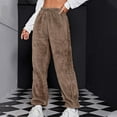 thumbnail image 2 of Posijego Winter Fleece Pajama Pants for Women Plus Size Cinch Bottom Fuzzy Sweatpants Warm Lounge Pants, 2 of 6