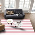 thumbnail image 2 of Alternate Stripes Rectangular Area Rugs 3'x4' Living Room, Durable Non Slip Rug Carpet Floor Mat for Bedroom Bedside Outdoor Simple Pink White, 2 of 6