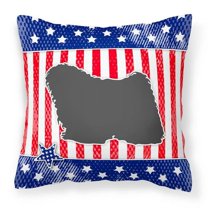 Carolines Treasures BB3363PW1818 USA Patriotic Puli Fabric Decorative Pillow