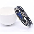 thumbnail image 2 of Music Guitar Bracelet for Men Women, Patriotic American Flag Color Leather Wristband with Enamel Stainless Steel Buckle, Adjustable Braided Leather Strap Rock Music Gift (1pc), 2 of 7