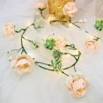 thumbnail image 5 of Champagne Rose Succulent Vines with Lights, Artificial Roses Garland with 6.56 Feet 20 Warm White LEDs String Lights Fairytale Lights with Flower Vine for Wall Shelf Wedding, 5 of 13