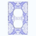 thumbnail image 2 of Metal Light Switch Plate Cover Mandala Purple White Floral Pattern Damask MDL074, 2 of 13