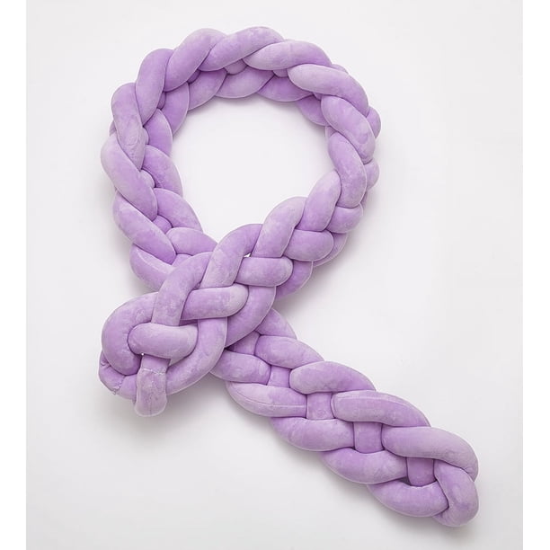 Almohada de nudo largo con cuatro hebras tejidas danesas para decoración de barandilla de cama infantil