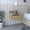 Beige, variant on Dark Walnut Finish Floating Stand / Versatile Use in Any Home Room