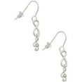 thumbnail image 1 of Delight Jewelry Silvertone Mini Clef with AB Crystal Silver tone Infinity French Earrings, 1 of 4