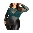 thumbnail image 2 of Parker Womens Plus Crewneck Sheer Pullover Top, 2 of 4