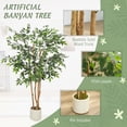 thumbnail image 4 of HOMCOM 5FT Artificial Banyan Tree, Set of 2 Artificial Plant for Home Decor, 4 of 10