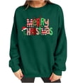 thumbnail image 3 of Christmas Trees Sweatshirt for Women Merry and Bright Christmas Shirts Xmas Holiday Party Long Sleeve Pullover Tops, 3 of 7