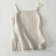 thumbnail image 2 of CheerKidz Adjustable Strap Camisole for Women and V-Neck Imitation Cotton and Linen Tank Top,Summer Fashion ,Casual Breathable Wear(Beige,2XL), 2 of 8