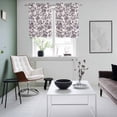 thumbnail image 4 of Farmhouse Purple Kitchen Curtains Small Short 39 Inch Length, Vintage Flower Leaf Botanical Plant Grommet Top Bedroom Living Room Curtains, Light Filtering Cafe Curtain Drapes 2 Panels Set 55''x39'', 4 of 9