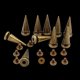 thumbnail image 3 of 10 Conjuntos Tornillos De Aleación Tornillos De Cono Trasero Remaches Para Zapatos De Cuero Bolsas Decoración Bronce 10x25mm Zulema Spike Rivet Studs for Craft, 3 of 6