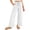 0##White362, variant on Lullu Girls Pants Kids Summer Casual Beach Loose Long Trousers with Pockets, Black, Sizes 5-14