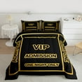 thumbnail image 2 of Manfei VIP Admission Bedding Comforter Set for Kids, Black Gold Twin Comforter Sets, One Night Only Reversible Bedding Set, Ultra Soft Home Decor, 2pcs, 2 of 8
