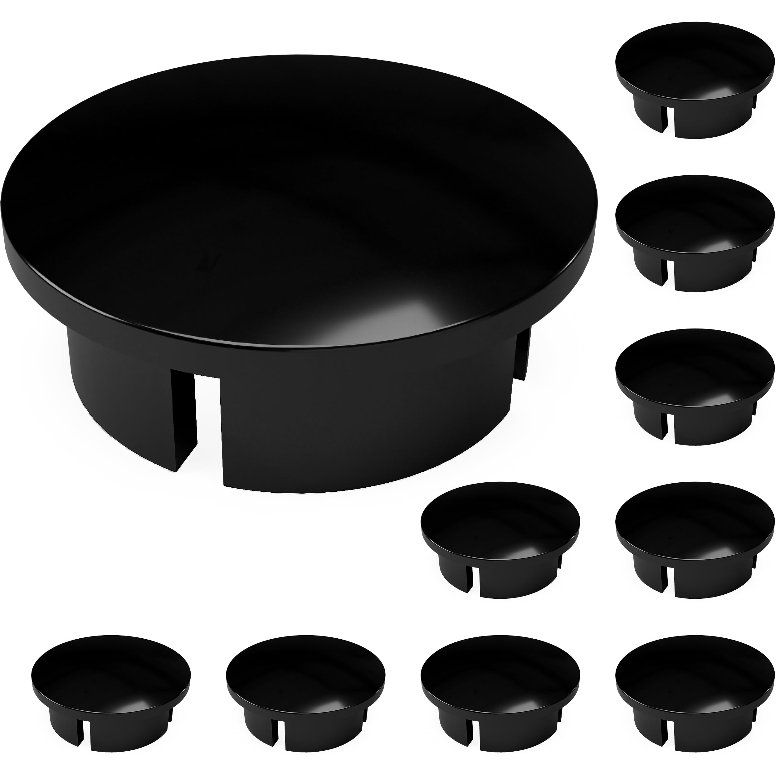 FORMUFIT F114IDC-BK-10 PVC Internal Domed End Cap, Furniture Grade, 1-1/4' Size, Black , 10-Pack