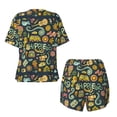 thumbnail image 6 of "Wukai Colorful Hippie Women's Pajama Set - Short-Sleeve Top and Shorts with Elastic Waistband and Pockets for Loungewear, Yoga, and Casual Wear-XX-Large, 6 of 8