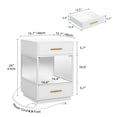 thumbnail image 4 of DEXTRUS LED Nightstand with Charging Station and 2 Drawers, White, 4 of 7