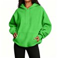 thumbnail image 6 of Hoodies for Women Oversized Trendy Fall Sweatshirt Pullover Fleece Long Sleeve Sweaters Winter Outfits Y2k Clothes Green L, 6 of 6