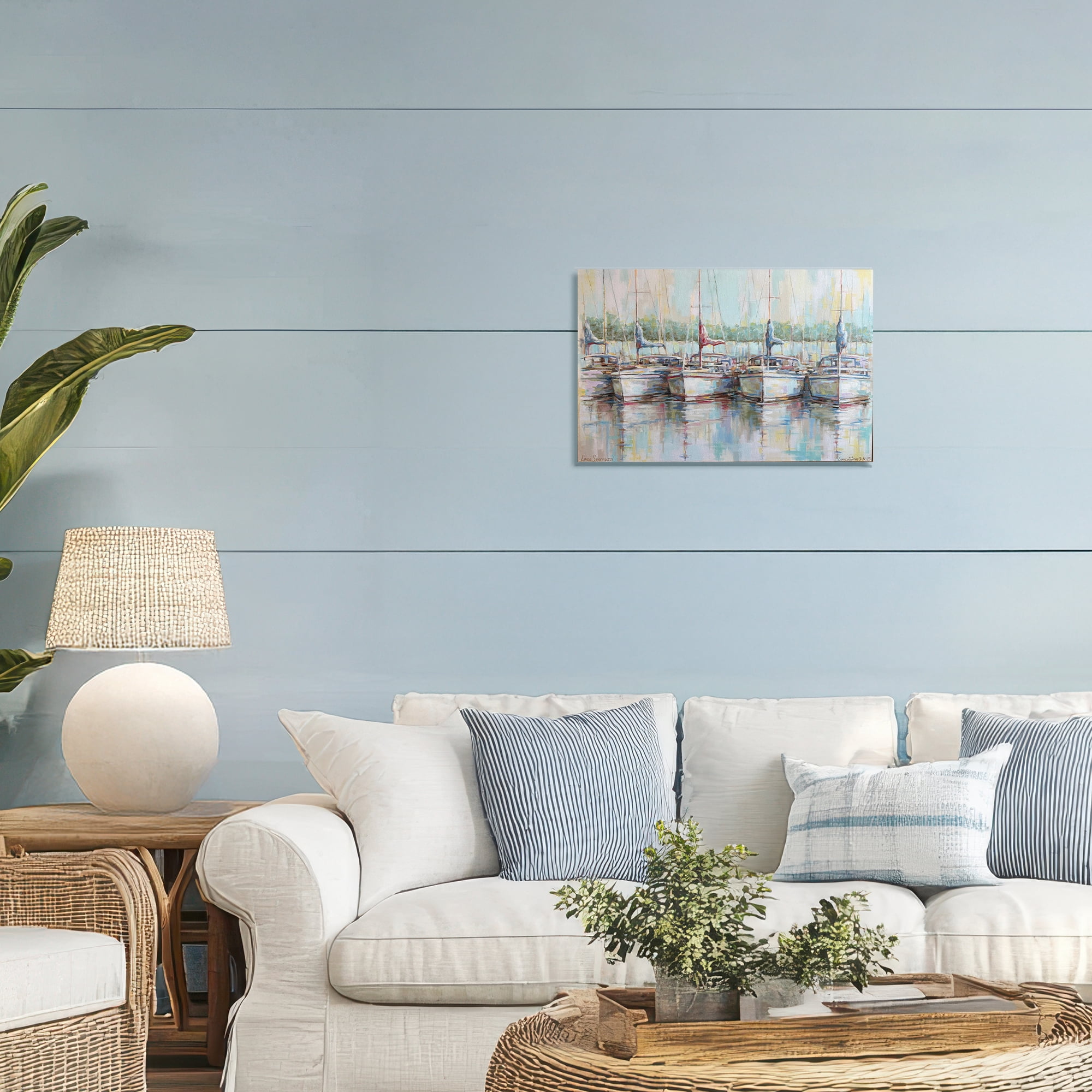 Stupell Industries Morning At The Marina Canvas Wall Art, design by Linda Sperruzzi