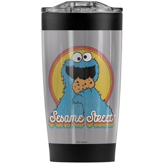 Sesame Street/Cookie Monster Layers Stainless Steel Tumbler 20 oz Coffee Travel Mug/Cup, Vacuum Insulated & Double Wall with Leakproof Sliding Lid | Great for Hot Drinks and Cold Beverages