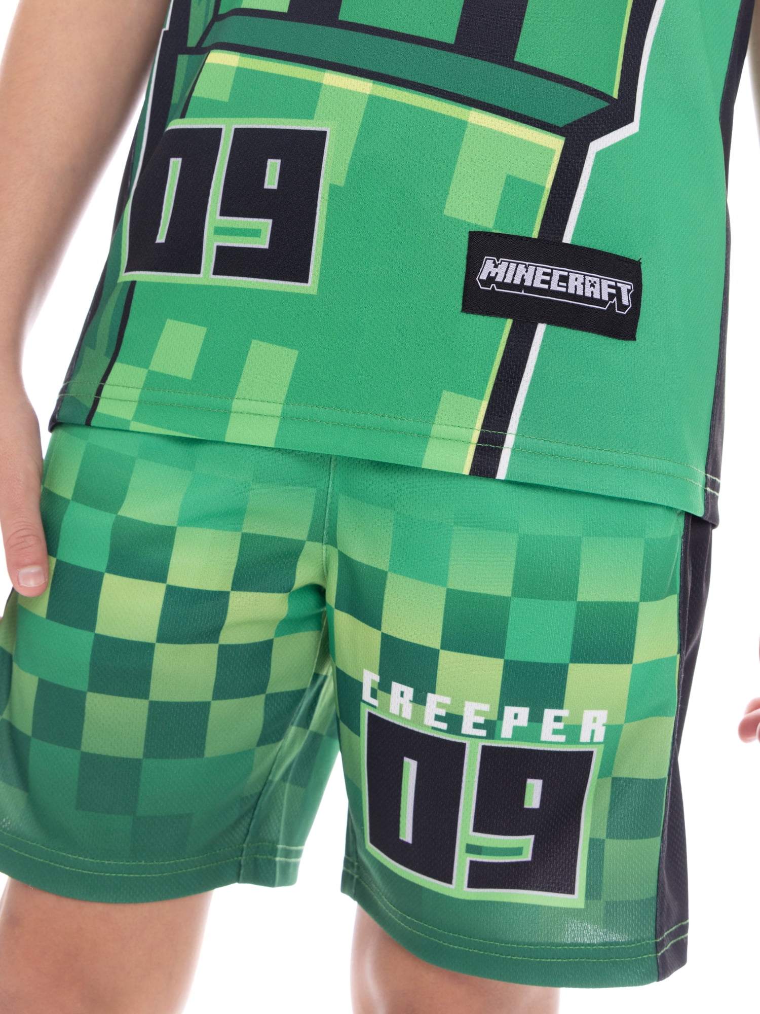 Minecraft Boys Character Graphic Basketball Jersey and Shorts Set, 2-Piece, Sizes 4-12