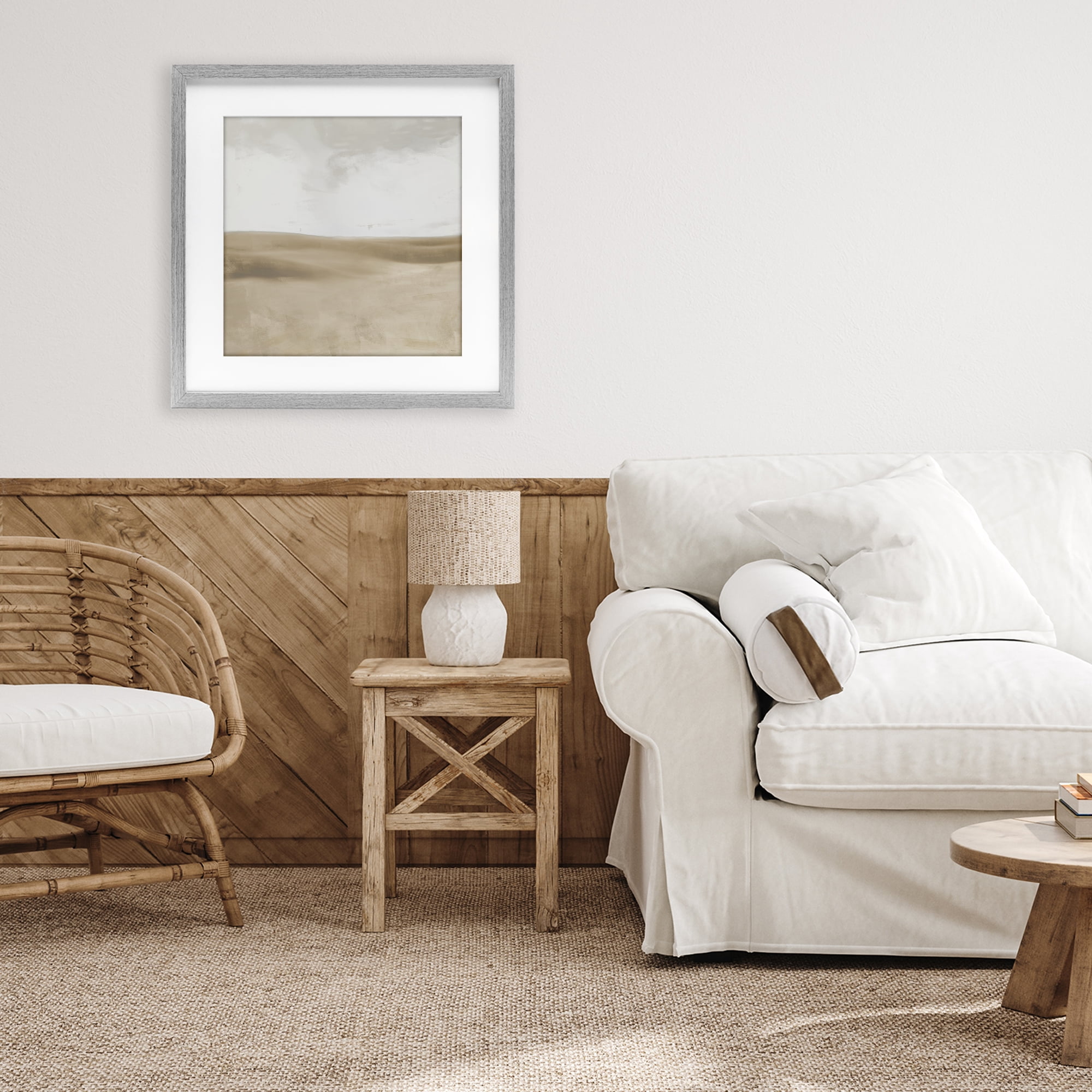Stupell Industries Smooth Neutral Hills Gray Framed Print Under Glass, design by Dan Meneely