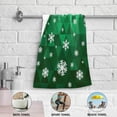 thumbnail image 5 of Snowflake Pattern Hand Towels, Green Christmas Kitchen Towel Ultra Soft and Absorbent,Decorative Fingertip Face Towel for Bathroom Hotel, 2 PCS, 28.3"x 14.4", 5 of 6
