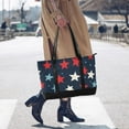 thumbnail image 4 of FORMRS Canvas Laptop Tote Bag for Women with 15.6" Computer Compartments Shoulder Handbag, Red White Stars, 4 of 7