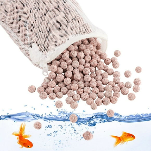 Balles Biologiques d'Aquarium de 4 Lb, Sphères de Milieu de Filtration Efficace en Céramique pour Aquarium, Neutre, PH 7,0-7,5, Balles de Quartz pour Aquarium/piscine pour Mer et Eau Douce, Bac de Puisage, Étang Koi