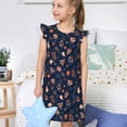 thumbnail image 4 of Fotbe Autumn Leaves With Blue Vestido de Dormir para Niñas de 3 a 10 Años, Mangas Cortas, Estilo Princesa, Pijama Camisón con Mangas Voladas-X-Large, 4 of 6