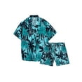 thumbnail image 6 of GXFC Men's Summer Hawaiian Shirt Outfits Short Sleeve Tropical Printed Button Down Shirt + Shorts Set Bathing Suit Casual Swimwear Beachwear 2Pcs for Men, 6 of 7