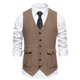thumbnail image 1 of Chaleco de traje vintage para hombre con bolsillos tridimensionales y botonadura sencilla, 1 of 6
