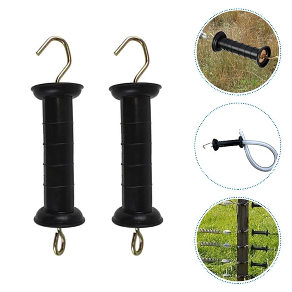 BESTOYARD 2pcs Insulated Electric Fence Gate Handles Black for Highway