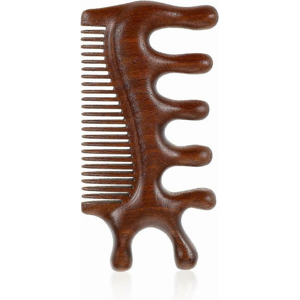 Multifunctional Sandalwood Scalp Comb,Scalp Massage Wood Comb,Natural Green Sandalwood Wooden Scalp Massager,Massage Comb for Women and Men to Short H