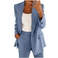 thumbnail image 5 of Aofany Two Piece Sets for Women Dressy Long Sleeve Button Blazer Jacket and Straight Leg Pants Suit Buisness Casual Outfits, 5 of 7