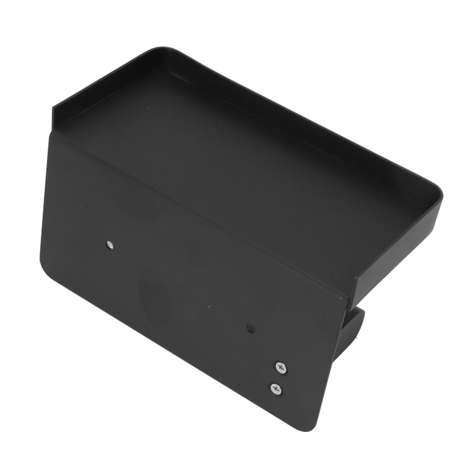 M Buder Toilet Paper Holder with Shelf, Wall Mounted Stainless Steel Tissue Roll Dispenser, Waterproof Storage Rack for Bathroom and Washroom, Black (7.48 in / 19 cm)