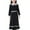 Black, variant on Odeerbi Girls Dresses Baby Girl Clothes Muslim Long Dress Medium Big 2025 Long Sleeve Doll Collar Colorblock Dress